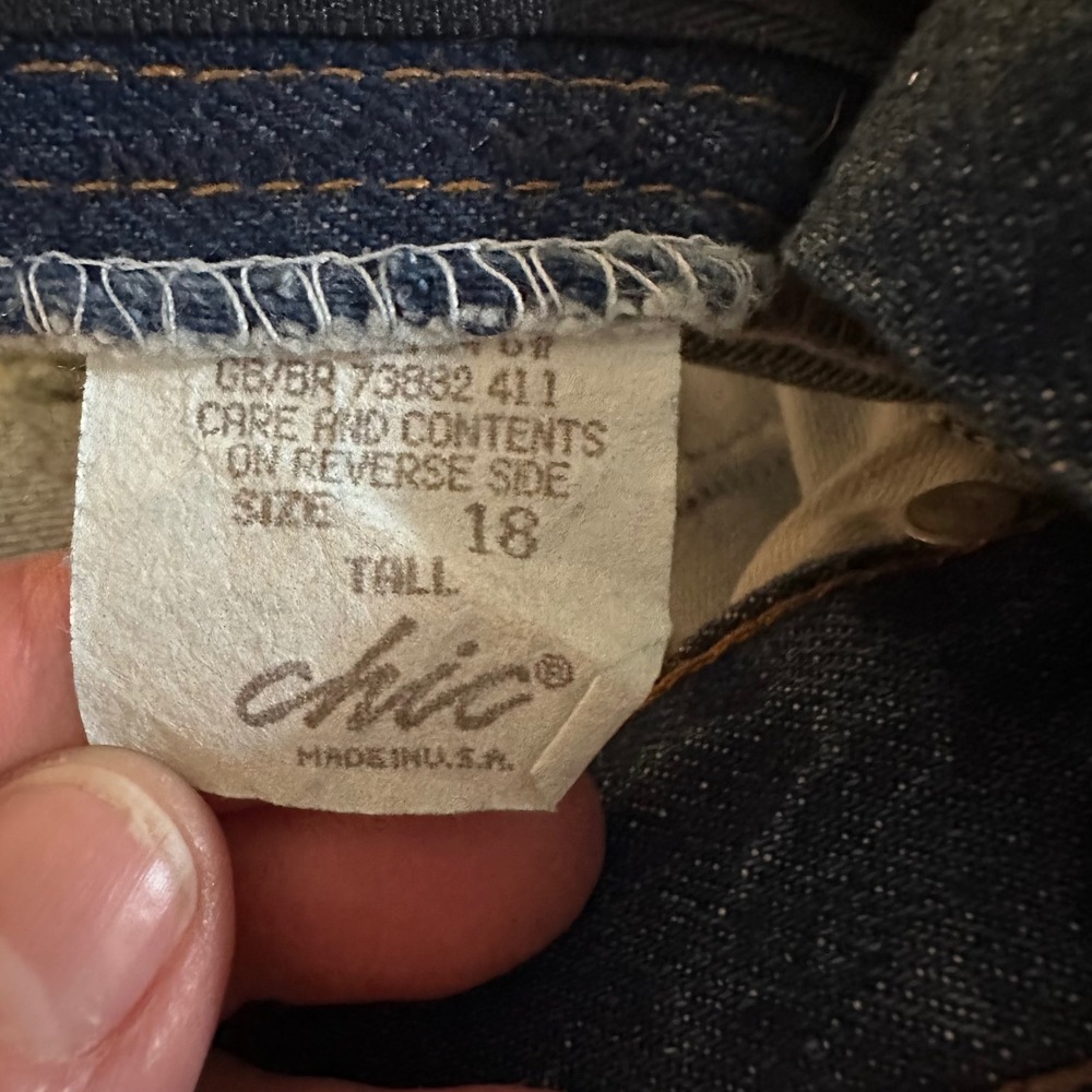 Vintage Chic High Waisted Mom‎ Jeans Medium Wash Made in USA Tapered Leg 18 Tall - Picture 6 of 9